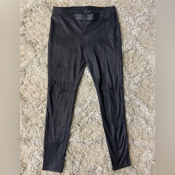 Trouvé Black Faux MidRise Lightly Texture Moto Inspo Leather Leggings 80s Punk M - Picture 9 of 14